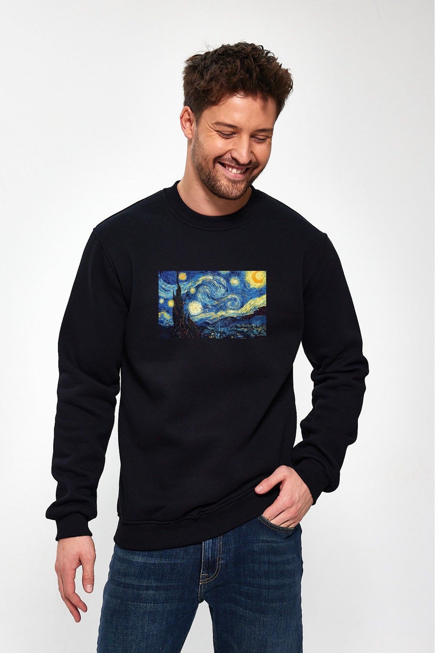 Van Gogh baskılı Sweatshirt