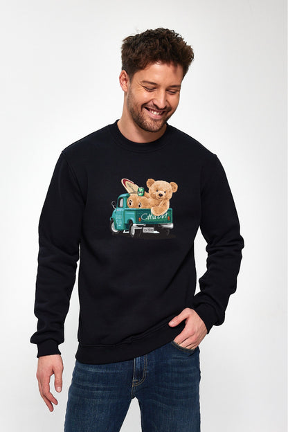 Surf Bear Baskılı Sweatshirt