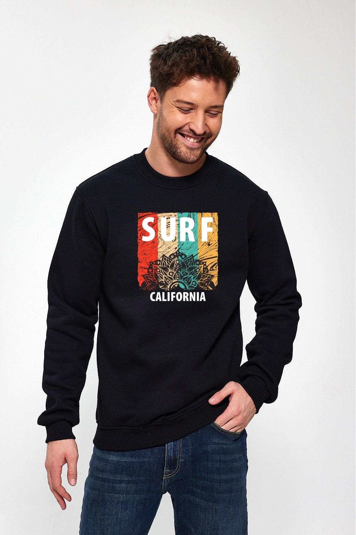 Surf California Baskılı Sweatshirt