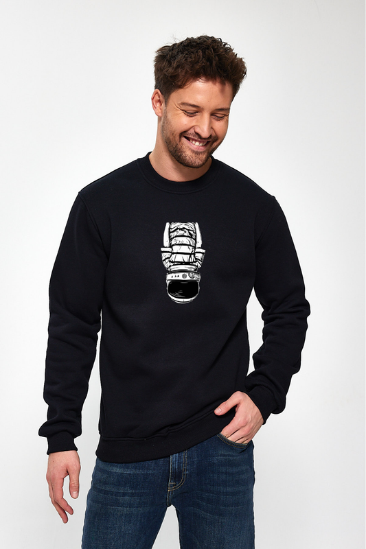 Ters Astronot Baskılı Sweatshirt