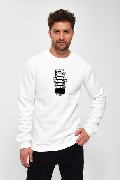 Ters Astronot Baskılı Sweatshirt