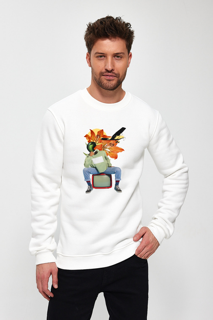 TV Adam Baskılı Sweatshirt