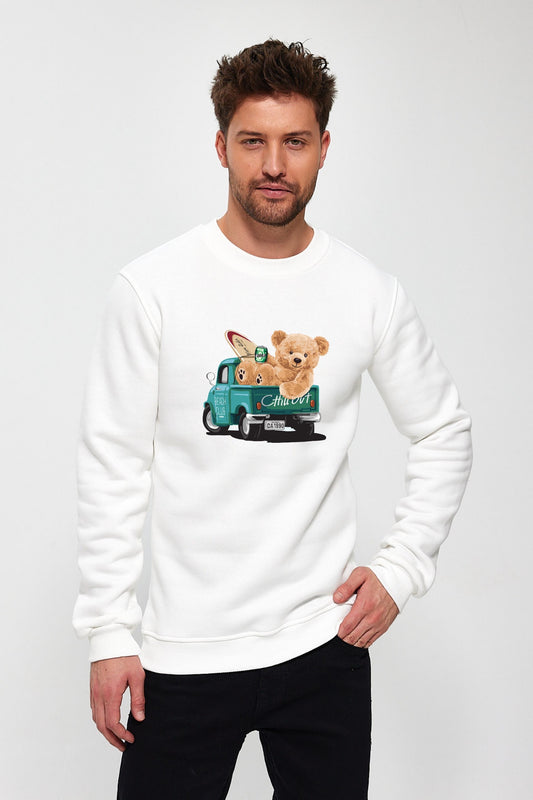 Surf Bear Baskılı Sweatshirt