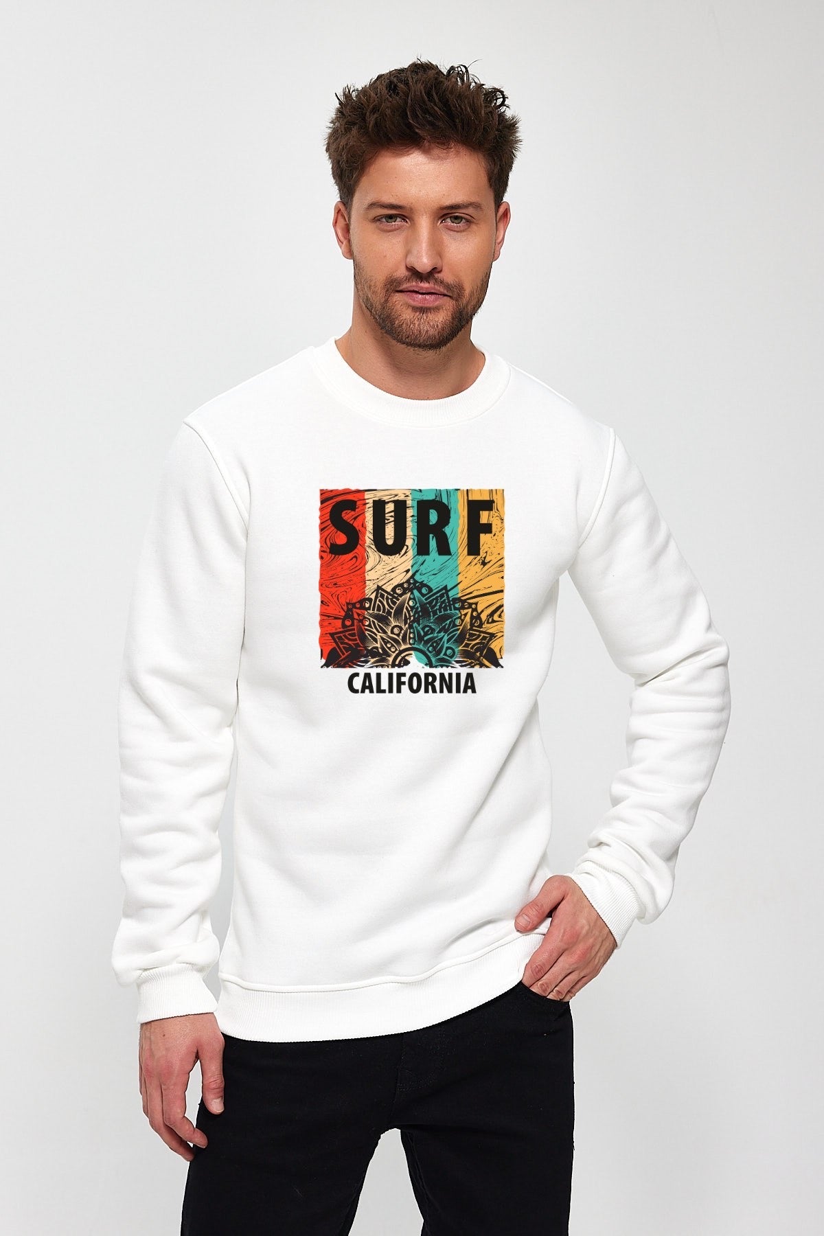 Surf California Baskılı Sweatshirt