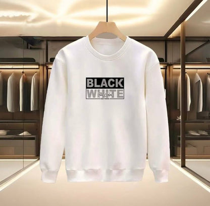 Black White Baskılı Sweatshirt